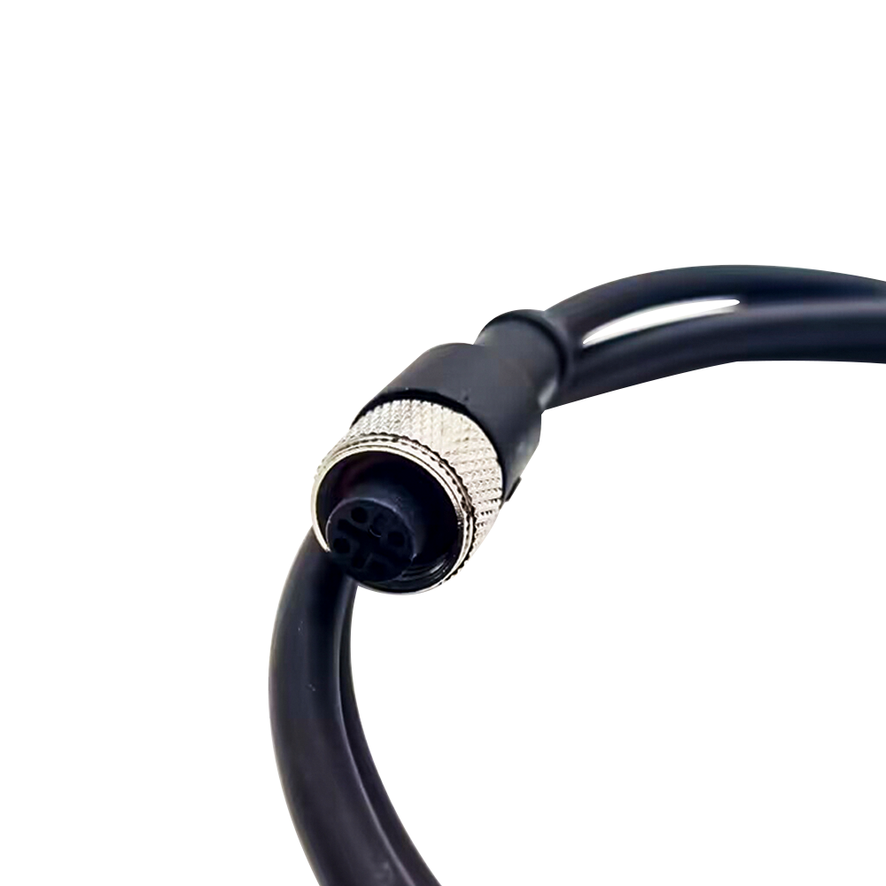 連接器 M12 A 代碼 5 針公對母直 1M 雙端電纜 模壓電纜