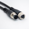 Stecker M12 A Code 5-poliger Stecker auf Buchse, gerades 1 m doppelseitiges Kabel, geformtes Kabel