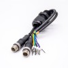 Double M12 8pin Connector Male Straight to Terminal harness 1M
