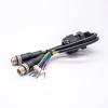 Double M12 8pin Connector Male Straight to Terminal harness 1M