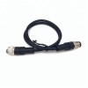 Extensão M12 Cordsets 4Pin A-Coding Male to Female Straight Connector Molded 0.5M AWG22 PVC Black Cable