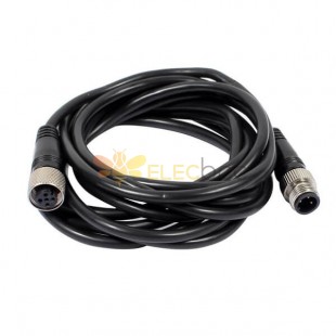 Industrielle M12-Kabel M12 3-poliger Stecker auf 5-polige Buchse, gerades Kabel, 5 m AWG22 A-Code
