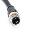 M12 12 Pin Cable Male Straight Plug Single Ended Electrical Cable 2M AWG26 A Code Shielded