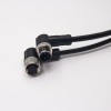 3-poliges M12-Kabel, Stecker auf Buchse, A-Code, rechtwinkliger Sensorstecker, 1 m, AWG22