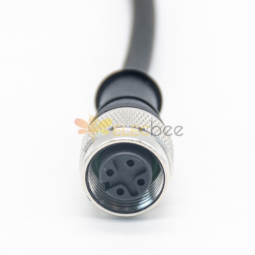 M12 3Pin Extension Cable Female A Code Straight Connector Molded Cable 5M AWG22