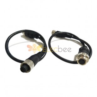 M12 4Pin Female Plug A Code To Mini Din 4Pin Female Cable Corsets 30Cm AWG22 Straight