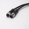 c型螺纹m12 5芯直式公对母插头不带屏蔽传感器电缆1M AWG22