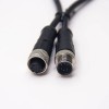M12 6 Pin Female Connector Code A to Male Cable Cordset 0.5M AWG22