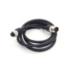 M12 8Pin Extensin 電纜 A 編碼公對母直連接器 1M AWG24 PVC 黑色電纜