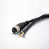 M12 8Pin Extension Cable Female A Code Straight Connector Molded Cable 2M AWG24