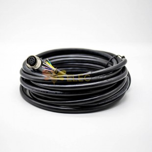 M12 8Pin 延長線母 A 代碼直連接器模壓電纜 5M AWG24