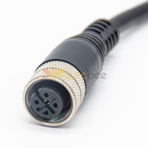 M12 A Code Extension Cable 5Pin Female Straight Connector Molded Cable 2M AWG22
