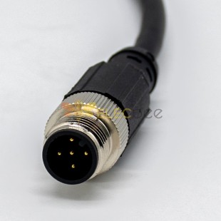 Connecteur de câble M12 5 broches câble électrique de prise d'aviation droite mâle 1.5M AWG22 A Code