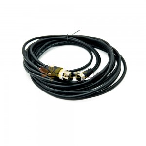 M12 Cable M12 macho Un código de 4 pines a M8 hembra 3Pin plug cable eléctrico 5M AWG24 Recto Unshiled