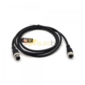 M12 Cables M12-4 Thread 4P Male and Female Connector Cable Cordsets 1.5M AWG22 A Code UnShield