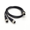 M12 Connettorcable 5 Pin Male to Dual Female A Code Double ended cable Unshiled 50CM AWG22