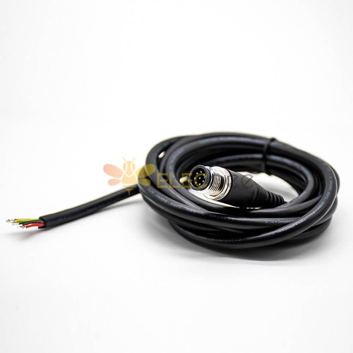 Câble d'extension de connecteur M12 8 broches mâle A Code câble moulé droit  2M AWG24