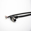 M12 Connector Male 8 Pin A Code Single Ended Cable Right Angle Molded Cable AWG24 2M