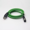 Код M12 D к кабелю Crodset RJ45 M12, 4-контактный штекер к вилке RJ45, прямой монтажный кабель, 1 м, экранированный AWG22