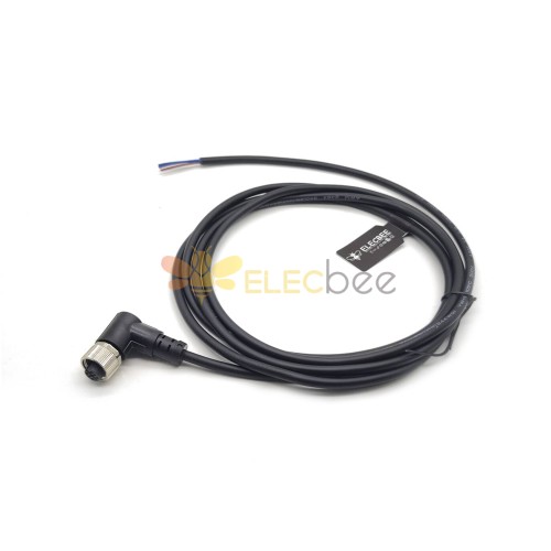 Удлинительный кабель M12, 3-контактный, женский, A, прямой разъем, литой кабель, 2 м, AWG22