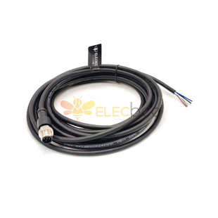 Câble d'extension M12 5 broches mâle A Code connecteur droit câble moulé 5 M AWG22