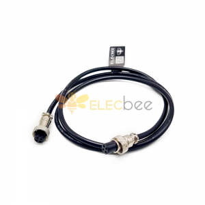 Cable eléctrico 2M AWG22 del conector de la aviación del Pin recto masculino de M12 4 un código