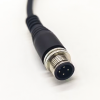 M12 Мужская прямая 4 Pin датчик разъем электрический кабель 2M AWG22 Код UnShield