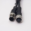 M12 Мужчина к женскому кабелю 180 градусов Код 4 Pin Кабельный Кордсет Unshiled 1M AWG22