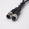 電纜接頭m12四芯A編碼公對母直式帶屏蔽注塑線1M AWG22