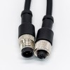 Cable Profibus M12 macho a hembra conector de 4 pines cable de moldeo recto 2,0 M AWG22 un código