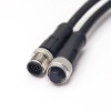M12 Sensor Cable Plug 12Pin Male To Female A Code 180 Degree Industrial Waterproof Connector 1M AWG26