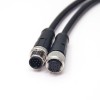 Штекер 12-контактного кабеля датчика M12 от мужчины к женщине Код 180-градусный промышленный водонепроницаемый разъем 1M AWG26