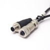 接插件 M12电缆五芯公头转全金属母头直式带屏蔽0.5M AWG22