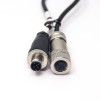 M12 Shielded Cable Female Straight 5 Pin A-Coding to Male Plug Double Ended Unshiled 0.5M AWG22