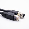 M12 - RJ45 Ethernet Kablosu 1M AWG22 Uzunluk Erkek D Kodlu M12 4Pin Fiş UInshield