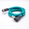M12 X code Male to Female Right angle Cable Cordsets Blue 1M