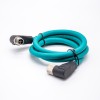 M12 X code Male to Female Right angle Cable Cordsets Blue 1M