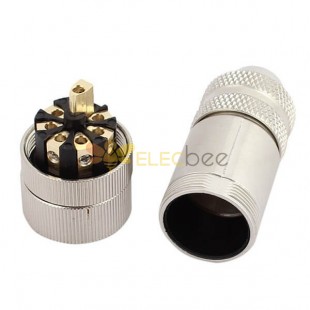 10pcs Connector Circular M12 8 pin A-Coded 8-Position Straight Cable Plug With Metal Shell