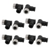 10PCS M12 8 Pins Female Cable Mount Connector Right Angle Assembly Cable Plug