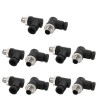 10PCS M12 8 Pins Male Cable Mount Connector Right Angle Assembly Cable Plug