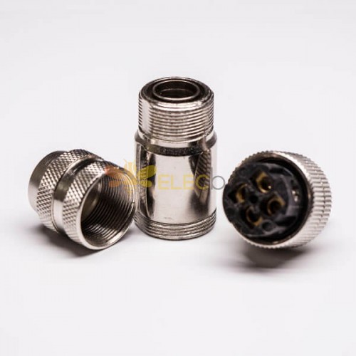 10pcs M12 Field Installable Conenctor 4Pin Male A-Code Metal Plug With Screw Termination Shield 10pcs M12 Field Installable Cone