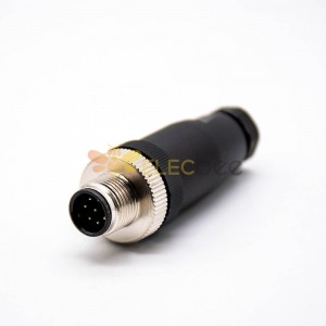 10pcs Power Connectors M12 8-Position Straight Male Plug A-Coded Screw Connection Unshield