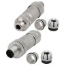 2PCS M12 4Pin Male Assembly Straight Shield Connector Screw Termination Cable Plug