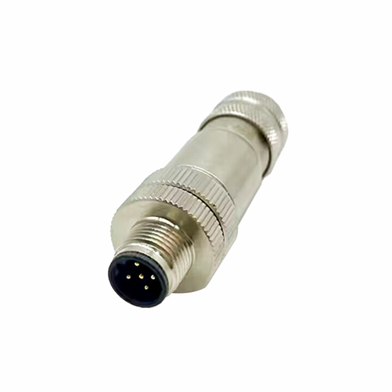 B Codificado M12 Conector 5 Pin macho B Código Shiled Plug Metal Shell Tornillo-Jont para Cable impermeable