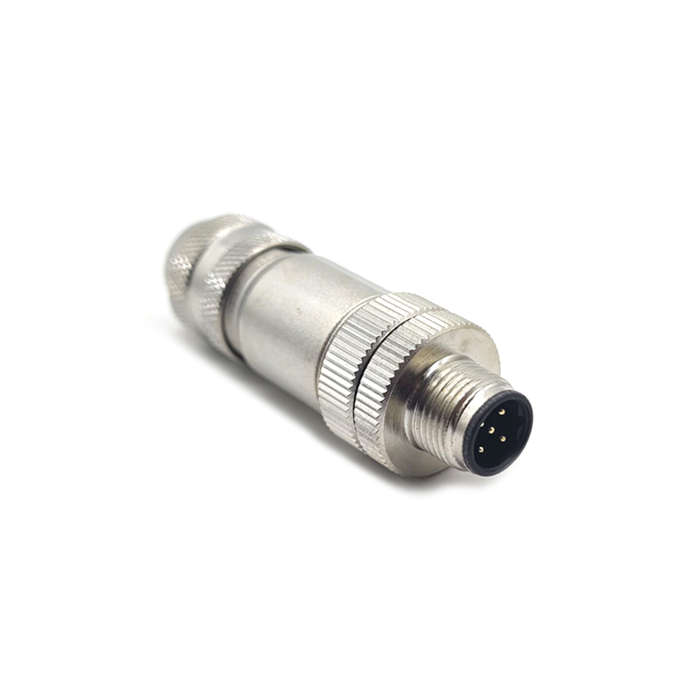 B Kodlu M12 Konnektör 5 Pin Erkek B Kodu Shiled Plug Metal Shell Vida-Jont Kablo Su Geçirmez için