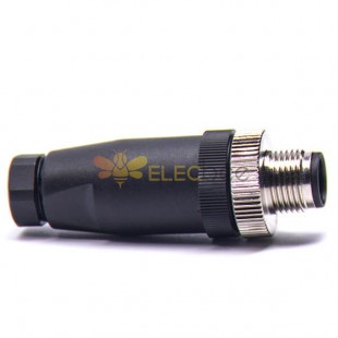 Field Wireable M12 Connecteurs 4Pin A Code Male Straight Cable Plug PG9 Unshiled Waterproof