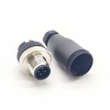 Field Wireable M12 Connectors 4Pin A Code Male Straight Cable Plug PG9 Unshiled Waterproof