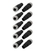 M12 4 Pin A-Code Field Termination Conectores Feamale Straight Cable Plug 10PCS
