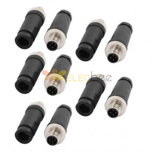 M12 4 Pin Connector IP67 Male Waterproof Aviation Plug For Cable 10PCS