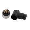 M12 8 Position Cable Connector Right Angle Female Assembly Plug 2PCS